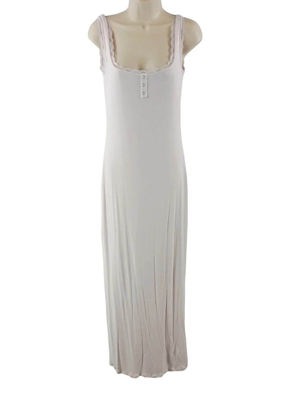 Popilush Lace-Trim Maxi Slip Dress in Pale Pink - Picture 2 of 11